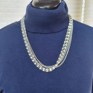 Sarah Coventry Four Strand Silver Necklace